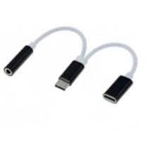 Cabo Adaptador Pra Fone Com Saida Tipe C Duplo Carrega E P2