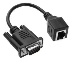 Cabo Adaptador Serial Db9 Macho Para Rj45 Femea Rabicho Preto