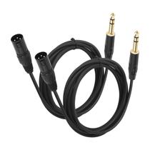 Cabo adaptador SZLLIYxs XLR macho para 1/4 TRS estéreo de 2 m, pacote com 2