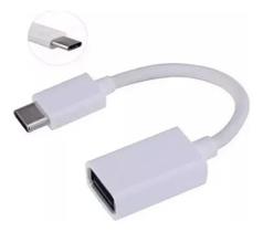 Cabo Adaptador Tipo C OTG Pendrive Para Celular E Tablet Branco Alta Qualidade