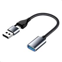 Cabo Adaptador Tipo C Otg Usb 3.0 Universal 2 Em 1 Celular