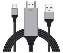 Cabo Adaptador Tipo C Para Hdmi 4k HDTV Com Usb Para Carregador Celular 2m Cabo Adaptador Tipo C Para Hdmi 4k HDTV Com Usb Para Carregador Celular 2m
