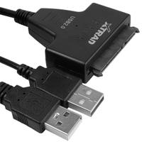Cabo Adaptador USB 2.0 para SATA com Entrada para Fonte 12V XT2150 Para SSD e HD Externo 2,5" e 3,5"
