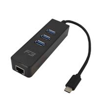 Cabo Adaptador USB-C 3.1 X HUB 3P USB 3.0 com RJ45 10/100/1000 MBPS F3 128 Cabo Adaptador USB-C 3.1 X HUB 3P USB 3.0 com RJ45 10/100/1000 MBPS F3 128