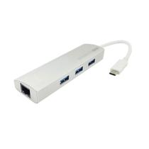 Cabo Adaptador Usb C Macho 3 X Usb 3.0 X Rj45 Femea Cabo Adaptador Usb C Macho 3 X Usb 3.0 X Rj45 Femea