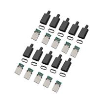 Cabo Adaptador USB C Masculino 510 Conjuntos DIY Fio De Solda Conector Tipo C Plug Interface De