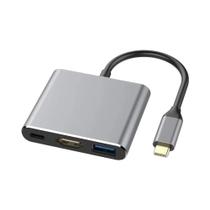 Cabo Adaptador USB C Para HDMI 4K 3 Em 1 Conversor Para Samsung Huawei iPad Mac NS Tipo C Para HD