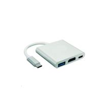 Cabo Adaptador Usb-c X Hdmi + Usb 3.0 + C Fêmea Md9 Branco