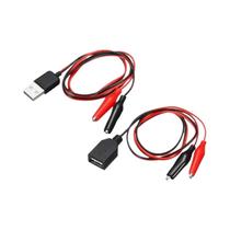 Cabo Adaptador USB Para Clipe Jacaré 2 Peças, Cabos USB Macho E Fêmea Com Sonda De Clipe Jacaré