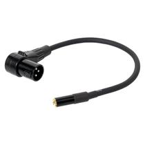 Cabo Adaptador XLR Macho 90º graus para P2 Fêmea Mono 80 CM Cabo Adaptador XLR Macho 90º graus para P2 Fêmea Mono 80 CM