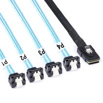Cabo ADCAUDX mini-SAS para SATA 90 em ângulo reto de 1 m (pacote com 2) Cabo ADCAUDX mini-SAS para SATA 90 em ângulo reto de 1 m (pacote com 2)