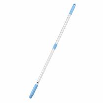 Cabo alumínio retratil 1,40 m azul ceu c/ ponteira adaptavel prático leve p/ mops, rodos, vassouras