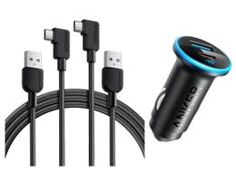 Cabo Anker USB-A para USB-C, ângulo reto de 90 graus, 1,8 m, pacote com 2 Cabo Anker USB-A para USB-C, ângulo reto de 90 graus, 1,8 m, pacote com 2