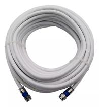 Cabo Antena Rg06 Branco Coaxial 10Mts - Conector Crimpado