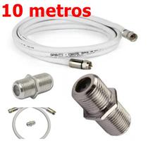 Cabo antena tv Coaxial Rg6 Pronto Emenda Macho Fêmea 30 cm a 25 metros parabolica ap