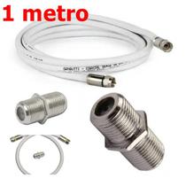 Cabo antena tv Coaxial Rg6 Pronto Emenda Macho Fêmea 30 cm a 25 metros parabolica ap