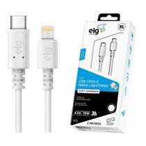Cabo Apple Lightning e Usb Tipo-c 2 Metros Elg Branco Carga e Sincronização