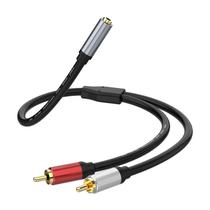 Cabo Áudio 3,5mm Fêmea para 2 RCA Macho - 0,3m