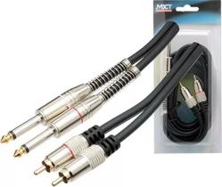 Cabo Audio Auxiliar 2 Rca X 2 P10 Mono Blindado Profissional Original Melhor Qualidade