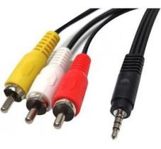 Cabo Áudio Auxiliar P2 3rca Para Dvd Celular P2 Tv Tubo 1,5m Cabo Áudio Auxiliar P2 3rca Para Dvd Celular P2 Tv Tubo 1,5m