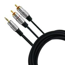 Cabo Áudio Auxiliar P2 X 2rca Plug Metal Níquel 2metros Fitz