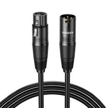 Cabo Áudio Microfone Ugreen XLR Macho-Fêmea 10m Preto