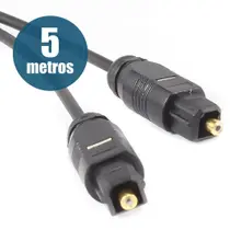 Cabo Áudio Óptico Digital Toslink 5 Metros P/ Tv Computador Games Soundbar
