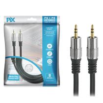 Cabo Áudio P2 3,5mm Fitz Estéreo Plug Metal Blindado 2M Cabo Áudio P2 3,5mm Fitz Estéreo Plug Metal Blindado 2M