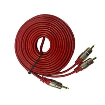 Cabo Áudio P2 ST + 2 RCA Gold Fitz 5M Vermelho Profissional