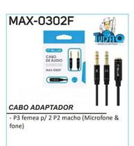 Cabo Audio P3 Femea P/ 2 P2 Macho Fone + Mic IT-Blue