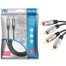 Cabo Áudio Rca Stereo Blindado Metal 2x2 Fitz-A3 5 Metros Cabo Áudio Rca Stereo Blindado Metal 2x2 Fitz-A3 5 Metros