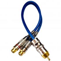 Cabo audio rca y blindado 2 femea x 1 macho tripla blindagem