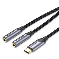 Cabo Audio Splitter Tipo C X 2x P2 3.5mm 30cm Vention