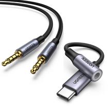 Cabo Áudio UGREEN 3,5mm para USB-C - Trançado - 1,8m