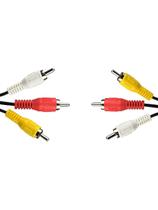 Cabo Áudio/vídeo Evus 3rca + 3rca 1,5m Cabo Áudio/vídeo Evus 3rca + 3rca 1,5m