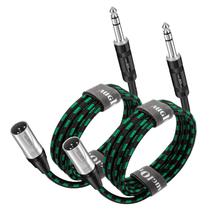 Cabo Augioth XLR para 6,35 mm TRS 1,8 m, pacote com 2 unidades para alto-falante e mixer Cabo Augioth XLR para 6,35 mm TRS 1,8 m, pacote com 2 unidades para alto-falante e mixer
