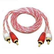 Cabo Automotivo Som 2 Rca + 2 Rca 1 Metro 4mm Ouro Blindado