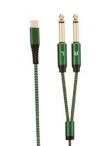 Cabo Auxiliar Áudio Tipo USB C X P10 Duplo L R Stéreo 1M