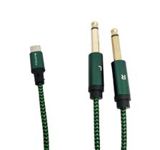 Cabo Auxiliar Áudio Tipo Usb C X P10 Duplo L R Stéreo 1M