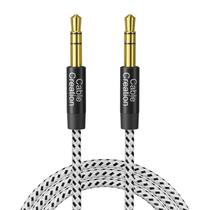 Cabo auxiliar, criação de cabo, áudio de 3,5 mm, macho para macho, 3 m, preto