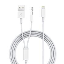 Cabo auxiliar IsKey 2 em 1 de 3,5 mm para iPhone com carregador de 1,2 m