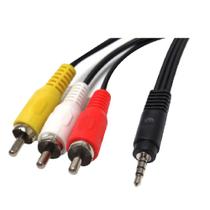 Cabo Auxiliar P2 4C P3 Macho X 3 RCA Macho Som e Vídeo 1,80m