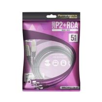 Cabo Auxiliar P2 Estéreo X 2 RCA Macho Plug Metal 5M - Chipsce