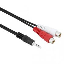 Cabo Auxiliar P2 Macho X 2 Rca Fêmea Liga Áudio 15cm Cabo Auxiliar P2 Macho X 2 Rca Fêmea Liga Áudio 15cm