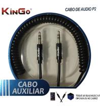 Cabo Auxiliar P2 X P2 Espiral Audio Stereo 1,0 m Kingo