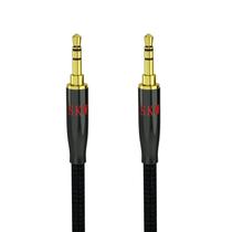 Cabo auxiliar SKW para som Hi-Fi de carro 3,5 mm a 3,5 mm e 1,5 m Cabo auxiliar SKW para som Hi-Fi de carro 3,5 mm a 3,5 mm e 1,5 m