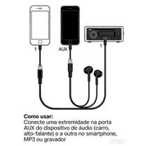 Cabo auxiliar usb p2 preto inova cbo 7593