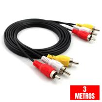 Cabo AV 3 RCA M x 3 RCA M 3m CBXV3RCA30 Exbom Cabo AV 3 RCA M x 3 RCA M 3m CBXV3RCA30 Exbom