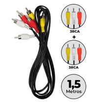 Cabo Av 3rca X 3rca 1,5m Vídeo Som Tv Tubo Conversor Dvd