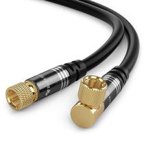 Cabo AV coaxial BlueRigger RG6 10 pés com ângulo de 90 macho tipo F Cabo AV coaxial BlueRigger RG6 10 pés com ângulo de 90 macho tipo F